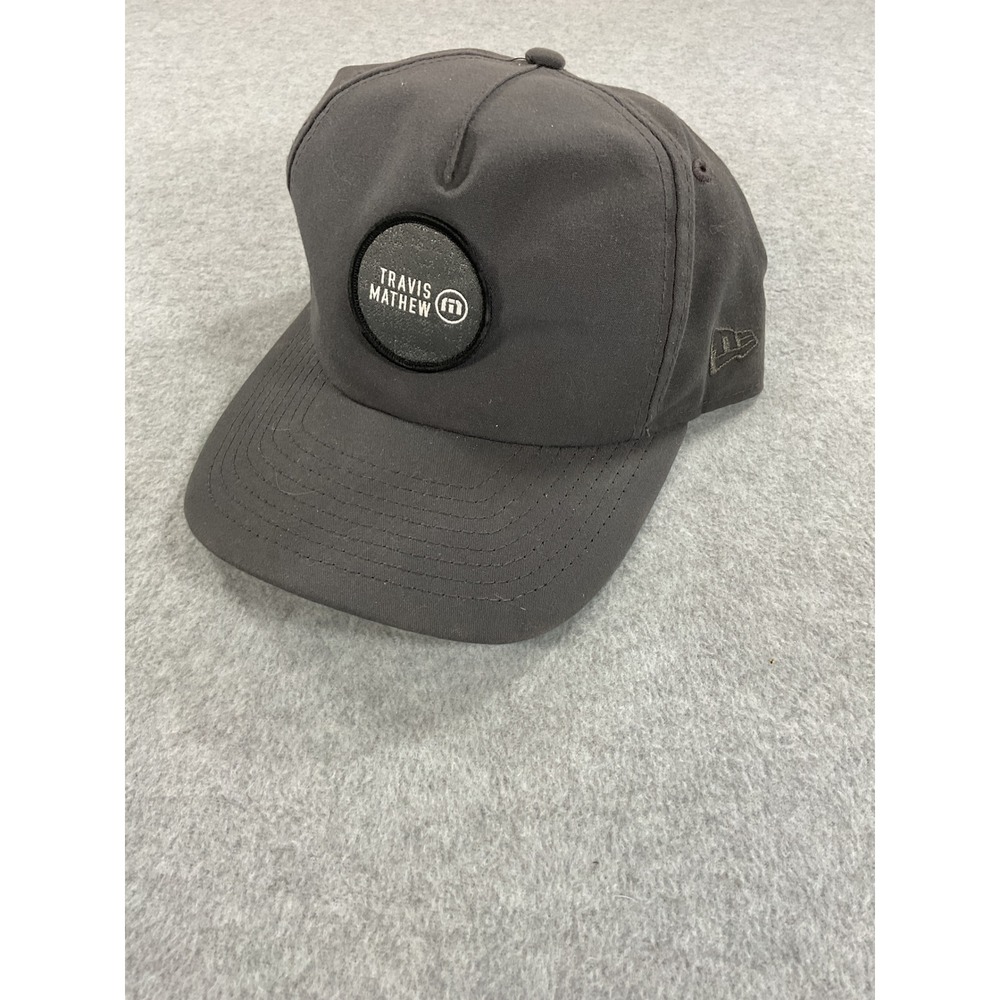 TravisMathew New Era Golf Hat Mens Gray Snapback Adjustable Logo Patch Cap